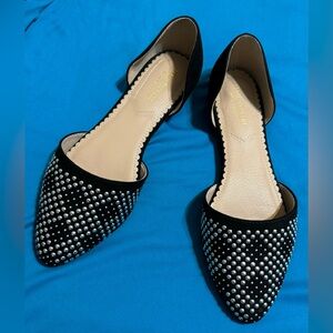 Black suede with silver studs Isaac Mizrahi New York flats.  Size 7.5